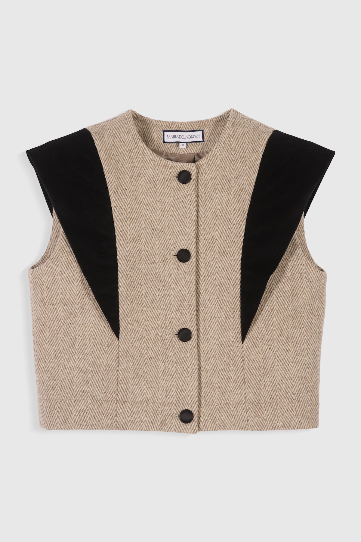 トップス archive Y's border wool vest cardigan Maria de la Orden | Vicky Vest Beige Wool Chevrons