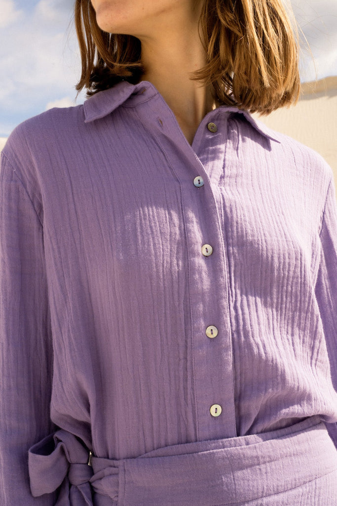 Ikaria Shirt Lilac - Maria de la Orden