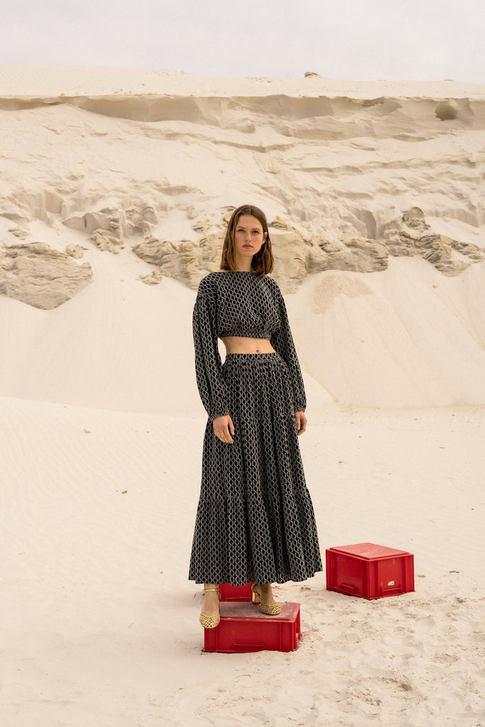 Luna Skirt Black & White - Maria de la Orden