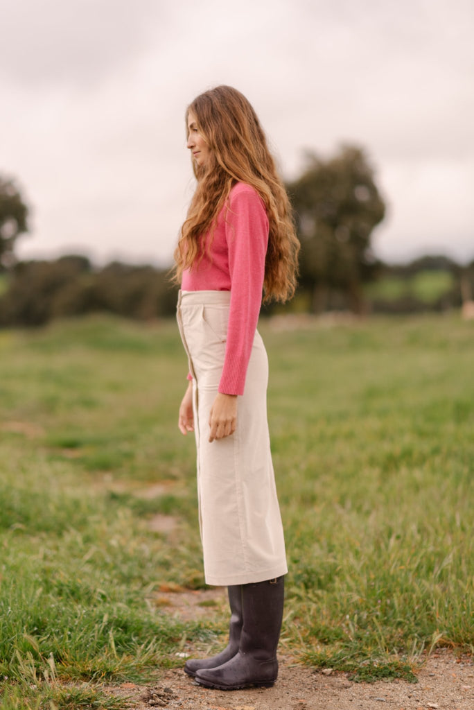 Sequana Skirt White Velvet - Maria de la Orden