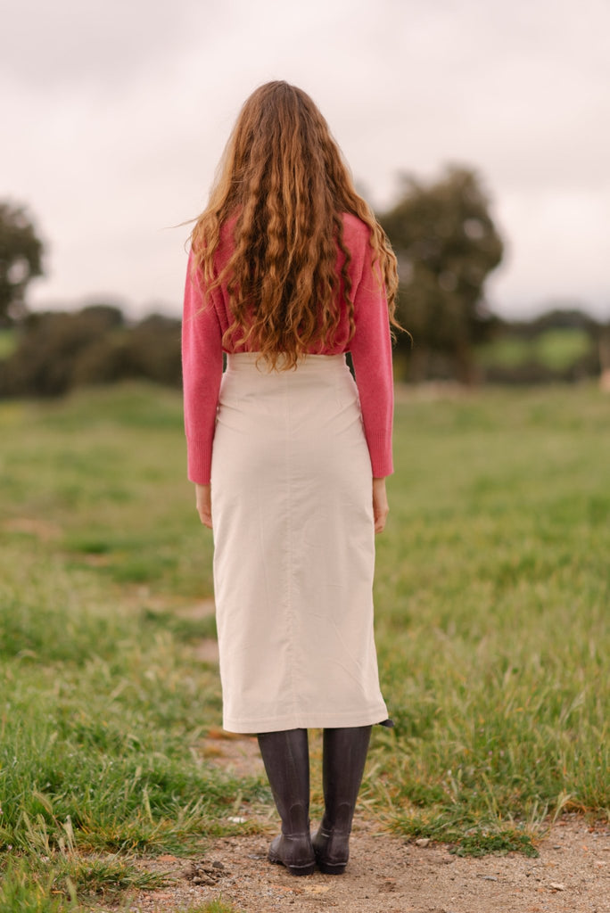 Sequana Skirt White Velvet - Maria de la Orden