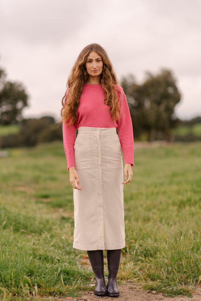 Sequana Skirt White Velvet - Maria de la Orden