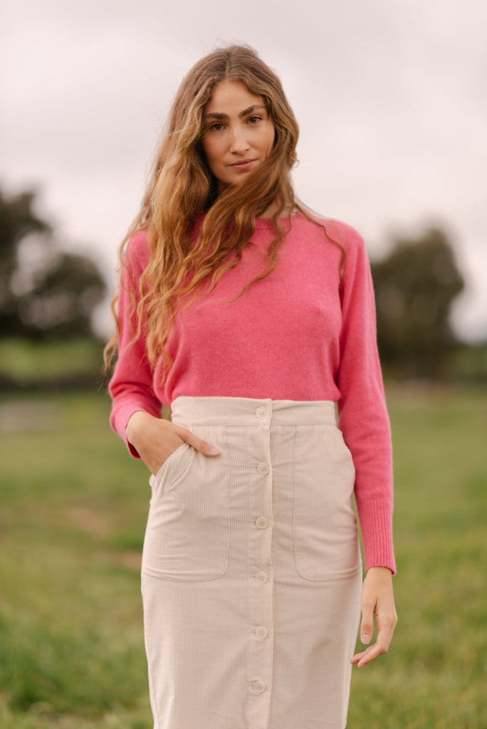 Sequana Skirt White Velvet - Maria de la Orden