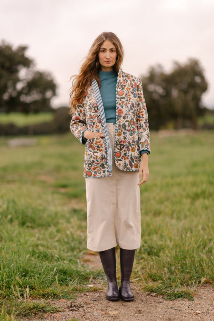 Sequana Skirt White Velvet - Maria de la Orden